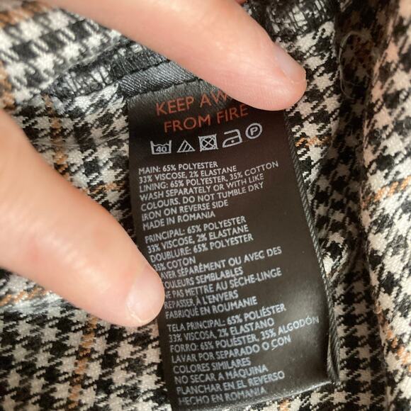 Urban Outfitters Womens Size 4 Gray Houndstooth Check Ankle Pant Office Academia - Picture 9 of 9